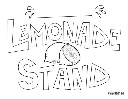 the lemonade stand logo is shown in black and white