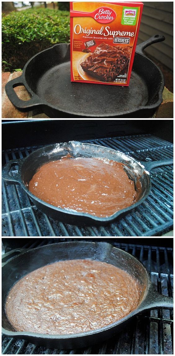 there are two pictures of food being cooked on the grill and then in the pan