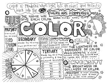 a coloring page with the word color on it