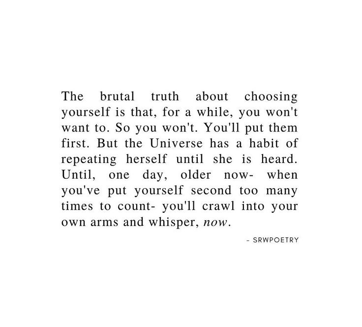 the words are written in black and white on a piece of paper that says, the bridal truth about choosing yourself is that it for a while you'll