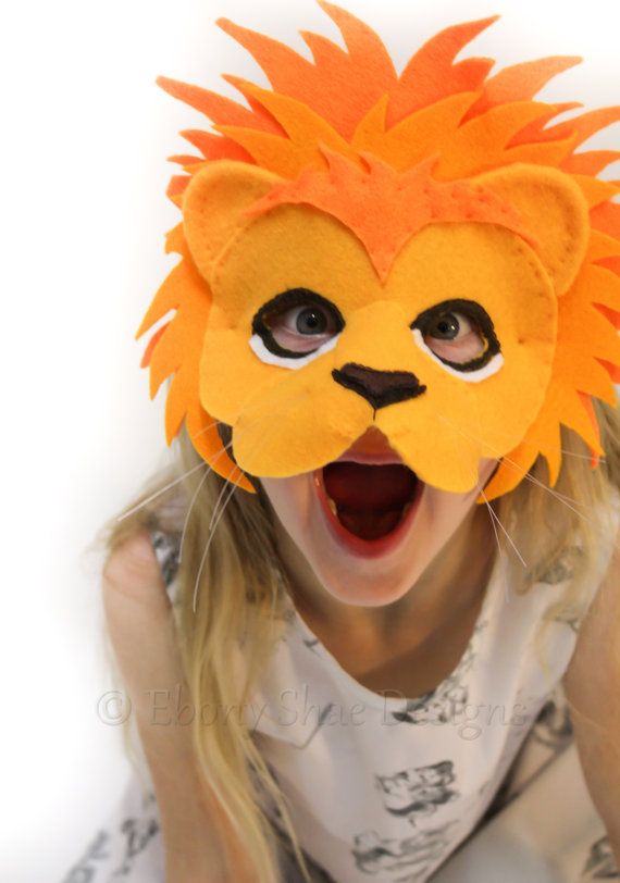 Lion Mask PATTERN. Kids Lion Costume Sewing Pattern. Animal Masks For Kids, The Mask Costume, Lion Mask, Lion Costume, Felt Mask, Mask Tutorial, Costume Sewing Patterns, Mask Pattern, Kids Dress Up