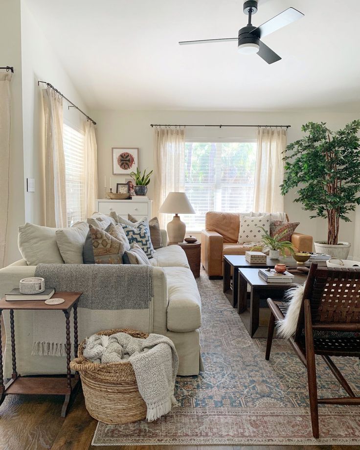 the living room is clean and ready for guests to use it as a place setting