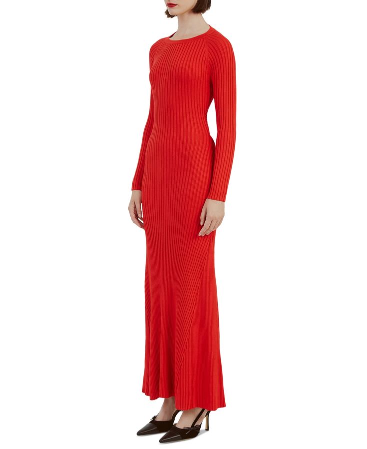 in stock Retro Inspiration, Knit Maxi Dress, Long Sleeve Knit Dress, Long Dress Casual, Maxi Knit Dress, Red Fire, Outdoor Apparel, Nordstrom Dresses, Long Sleeve Knit