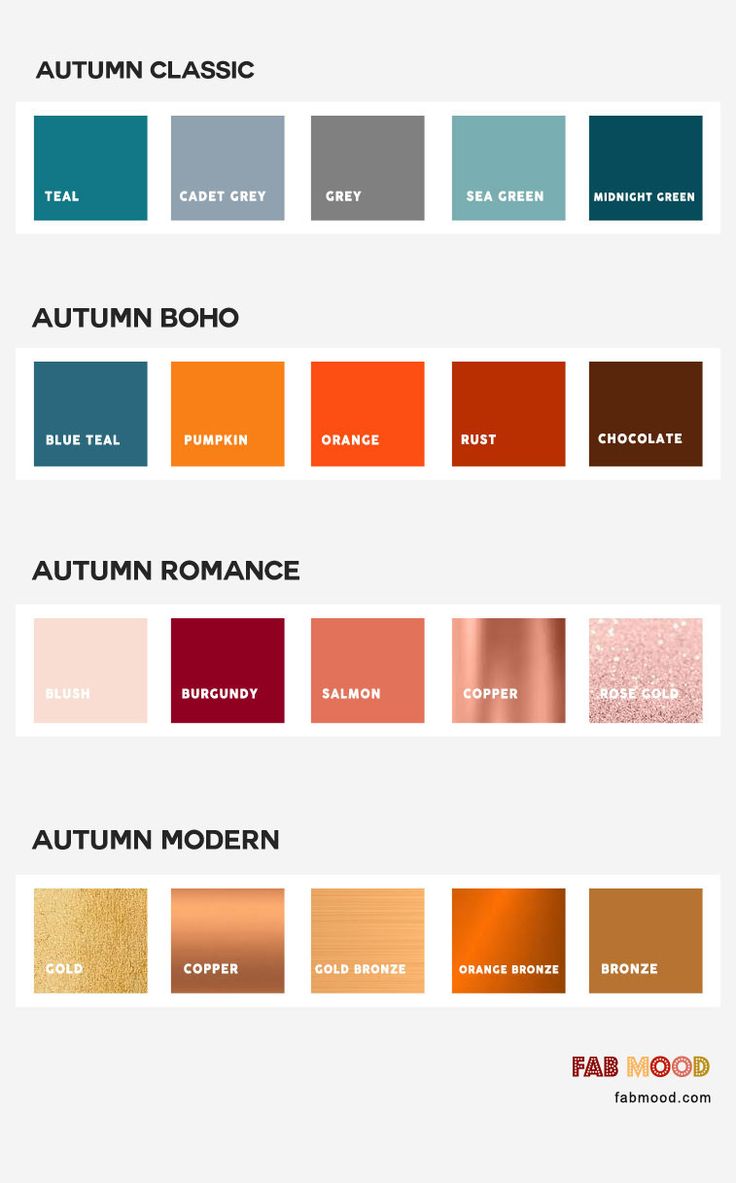 the color chart for autumn and fall