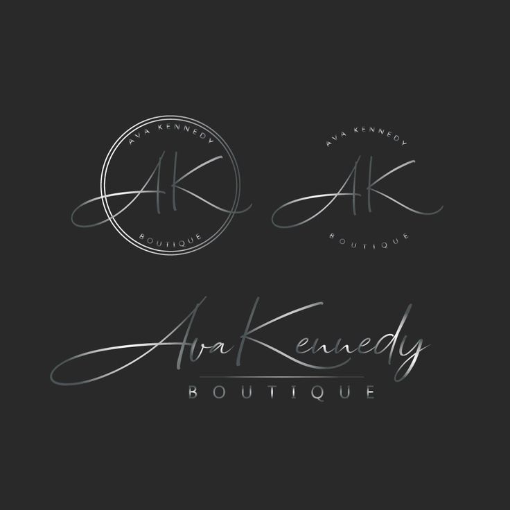 the logo for an art - based boutique, with handwritten lettering on black paper