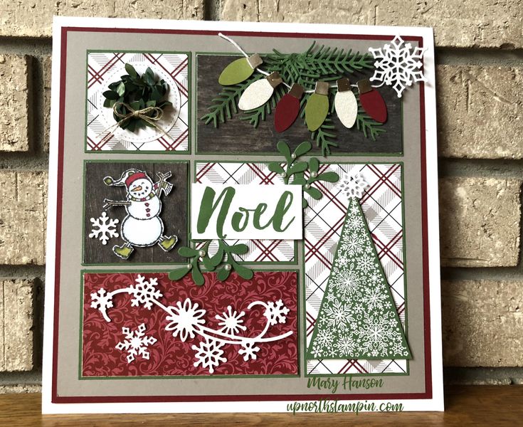 a christmas card made with stampin's holiday cards