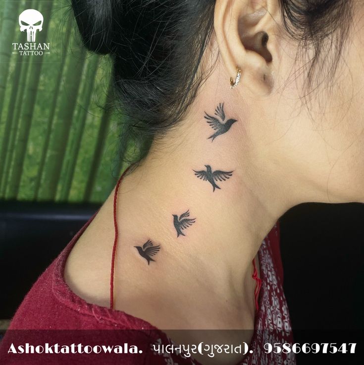 TashanTattoo
AshokTattooWala
S.5.6,Tirupati plaza
Opp. New bus stand
Near gd modi collage
Palanpur (gujrat)
9586697547
9687533310 Neck Bird Tattoos Women, Bird Tattoo On Neck Women, Birds Tattoo On Neck, Dove Neck Tattoo, Bird Tattoo Neck, Christmas Outfits Ideas, Tattoo Birds, Tattoos Ideas For Women, Tattoo On Neck