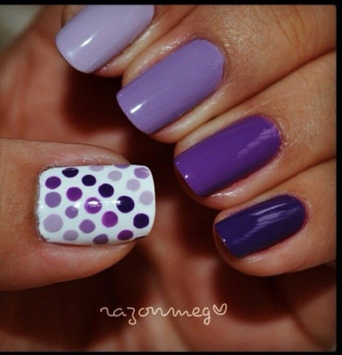 Easy Ombre nails Royals Nails, Mani Nails, Dot Nails, Unghie Nail Art, Purple Nail, Polka Dot Nails, Dots Nails, Super Nails, Trendy Nail Design