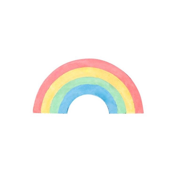 a watercolor drawing of a rainbow on a white background