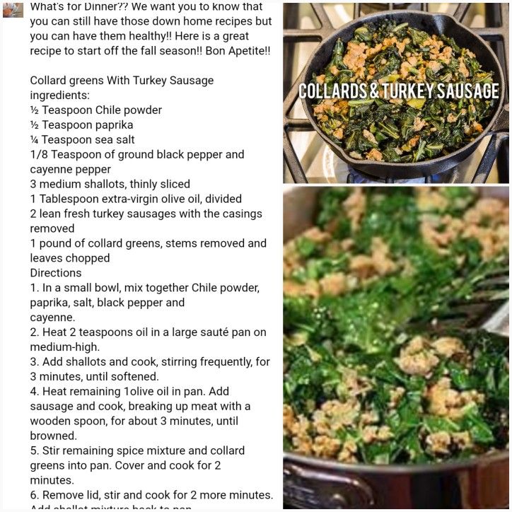 the recipe for collard greens and turkey sausage