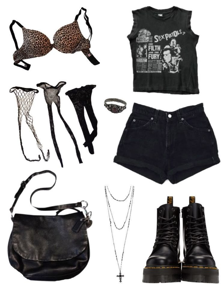 Grunge Shorts Outfit, Grunge Shorts, Alt Outfits, Rockstar Gf, Shorts Outfit, Alt Fashion, Mode Inspo, Swaggy Outfits, Goth Outfits