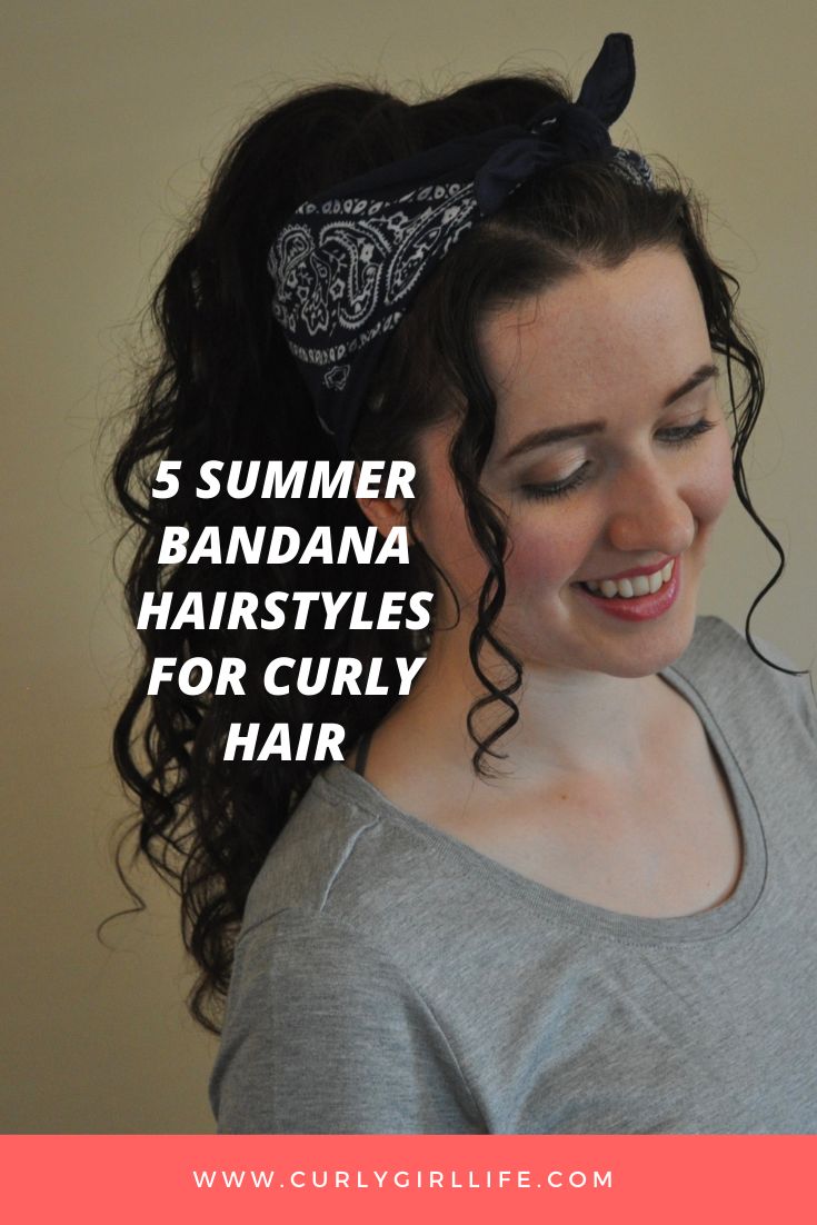 Tiny Hair Clip, Summer Bandana, Pony Hairstyles, Medium Curly Hair Styles, Curly Hair Styles Easy, Pool Hairstyles, Easy Summer Hairstyles, Hairstyles For Curly Hair, Curly Girl Hairstyles