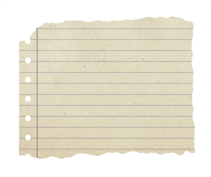 an old piece of paper with lined lines and holes on the bottom, isolated against a white background