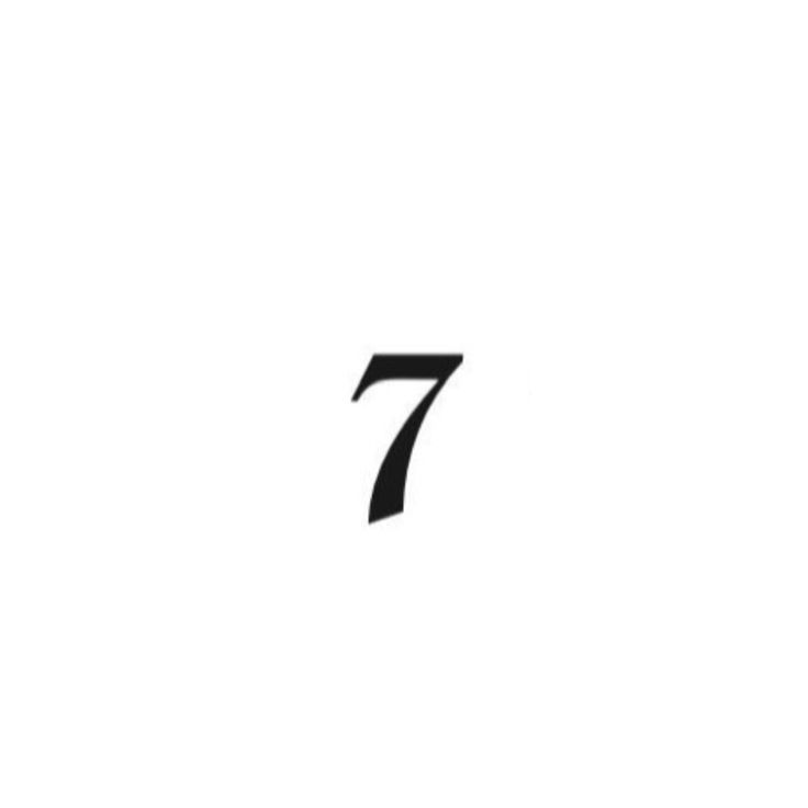 the number seven is shown in black and white