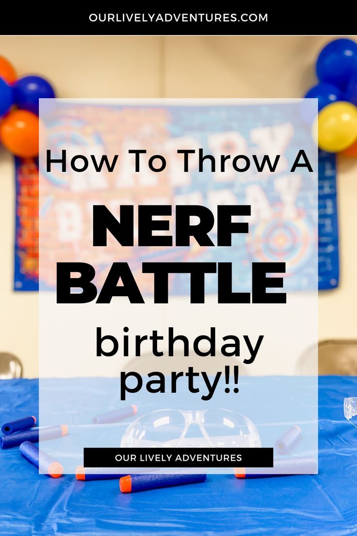 How to throw the most epic Nerf War Birthday Party.  Hosting a Nerf Battle Birthday Party for your kid will definitely earn you "parent of the year" award! Boys 8th Birthday, Battle Party, Nerf Games, Nerf Birthday Party, Party Hosting, Nerf Party, 9th Birthday Parties, Battle Games, 9th Birthday