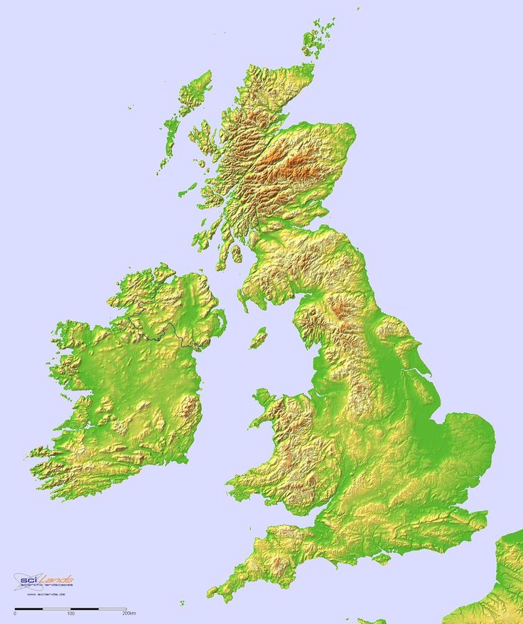 Detailed Terrain Map of the British Isles : MapPorn | Map of great ...