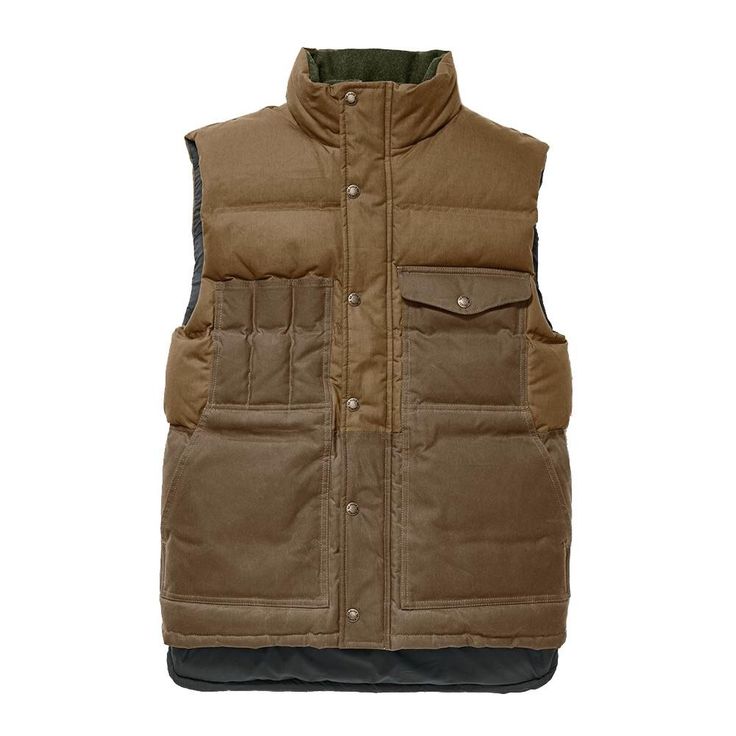 Our Down Cruiser Vest is a warm, versatile layer than can be worn on its own in cool temperatures or under a jacket when the snow flies. The wind- and water-repellent oil finish Cover Cloth exterior is reinforced with oil finish Shelter Cloth on the pockets and lower back for increased abrasion resistance. Fully insulated with lightweight, compressible 650-fill-power goose down. FEATURES 8-oz. oil finish Cover Cloth exterior is reinforced with 11-oz. oil finish Shelter Cloth 650-fill-power goose Filson Mens, The Goose, Man Down, Vests Mens, Dark Tan, Outerwear Vest, Body Heat, Ladies Boutique, Bottoms Pants