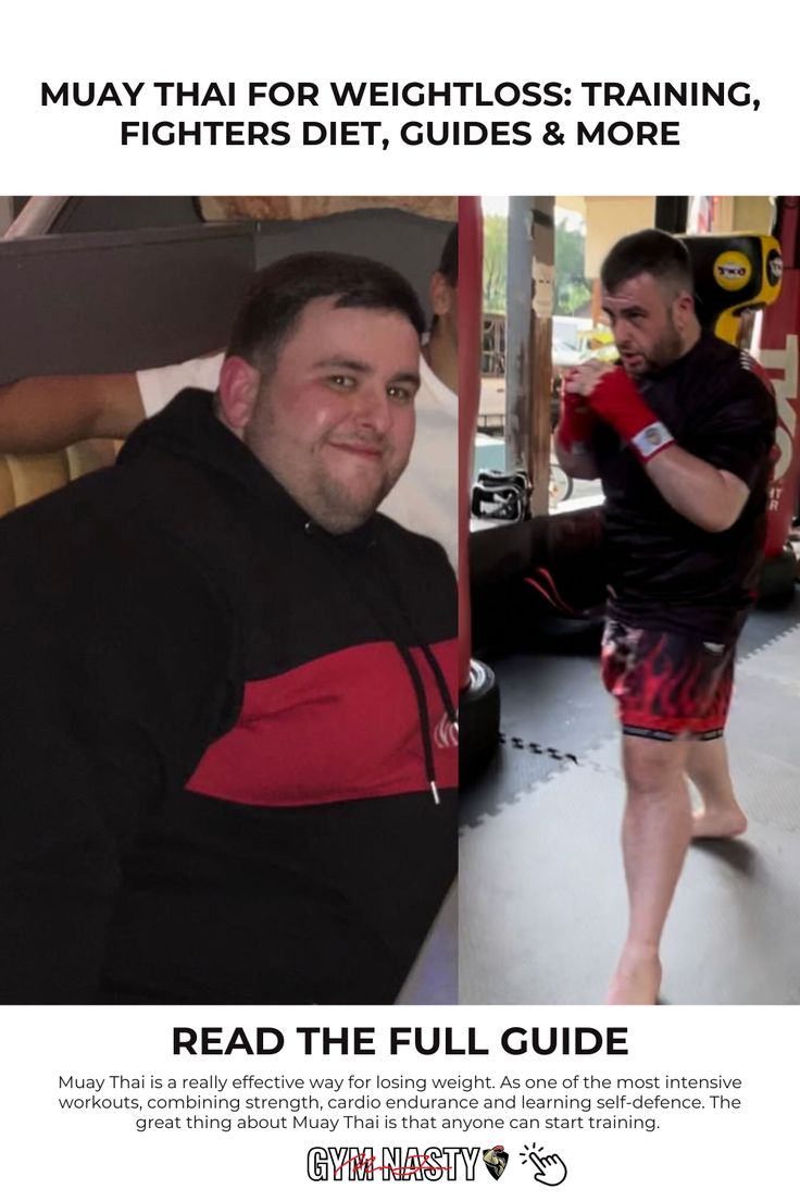 a man in red and black shirt standing next to a punching bag