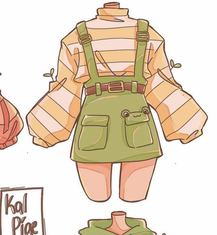 a paper doll is wearing an apron and overalls