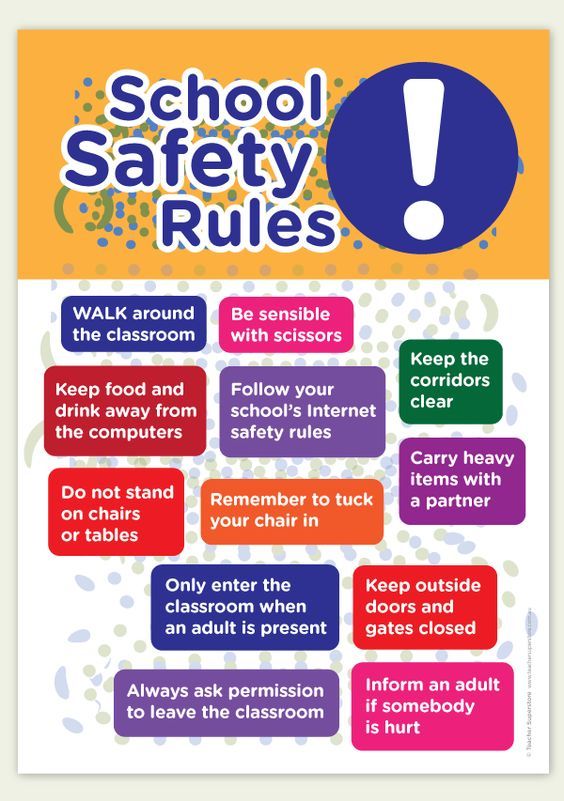 the school safety rules poster is shown