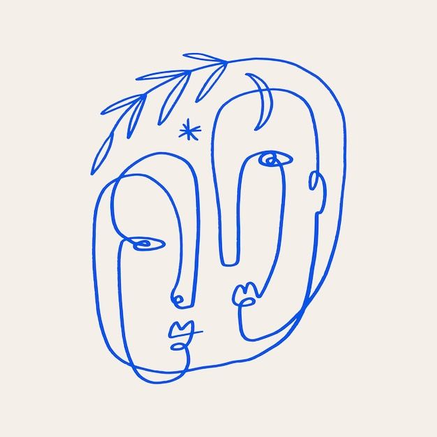 Abstract Line Face Tattoo, Tattoos Of Faces Abstract, Soul Line Art, Abstract Tattoo Face, Face Doodles Abstract, Line Art Portrait Faces, Line Art Tattoo Abstract, Line Art Drawings Face, Face Line Tattoo