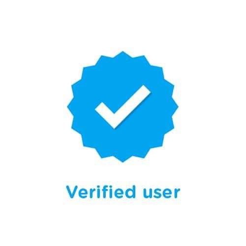 the word verified user in blue with a tick mark on it's left side