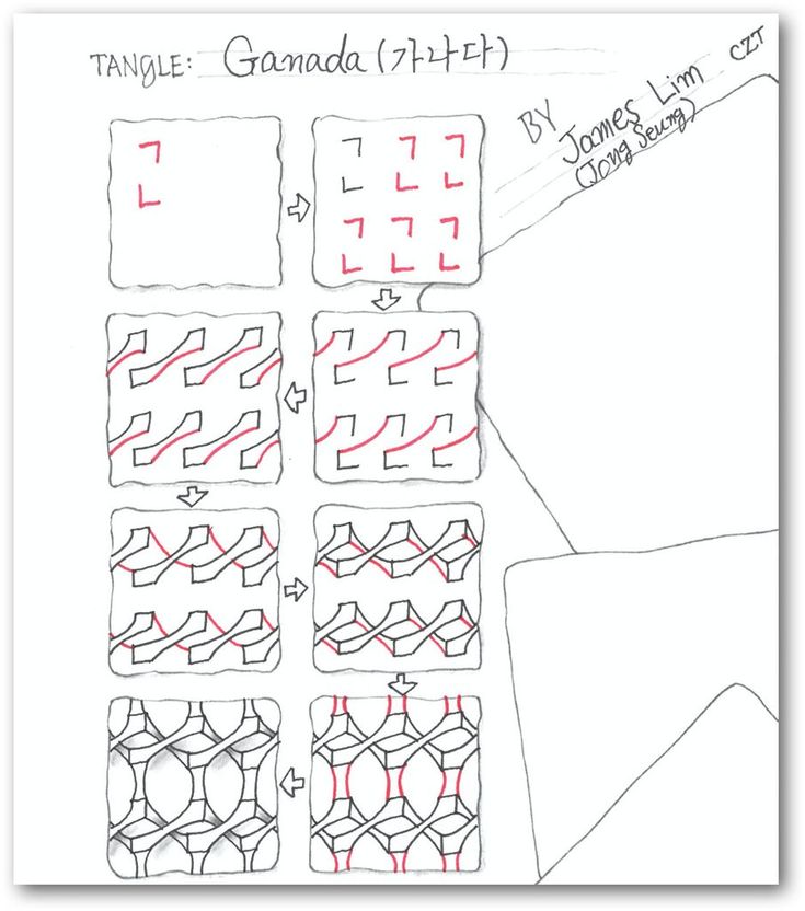 a drawing of some type of pattern with red lines