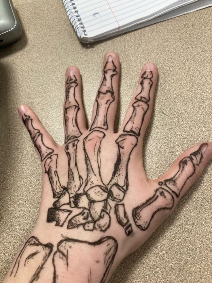 a person's hand with black ink on it