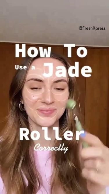 Jade Roller ! What Do Face Rollers Do, Jade Skin Roller, Facial Exercises With Jade Roller, Jade Roller Face Massage, Using A Jade Face Roller, Jade Roller Morning Routine, Face Massage Roller Skin Care, Jade Face Roller Routine, How Do You Use A Jade Roller