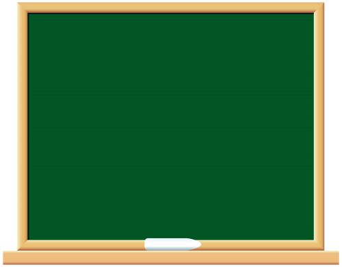 an empty blackboard on a white background