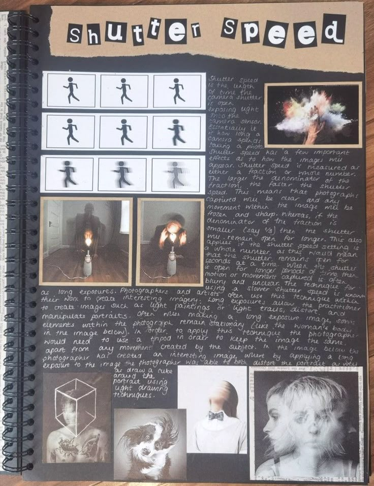 a book with pictures and words written on the pages that are covered in black paper