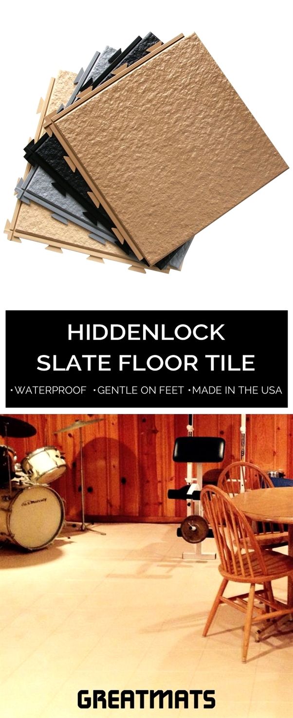 Hiddenlock Slate Floor Tile Is Made Of A Durable Waterproof PVC