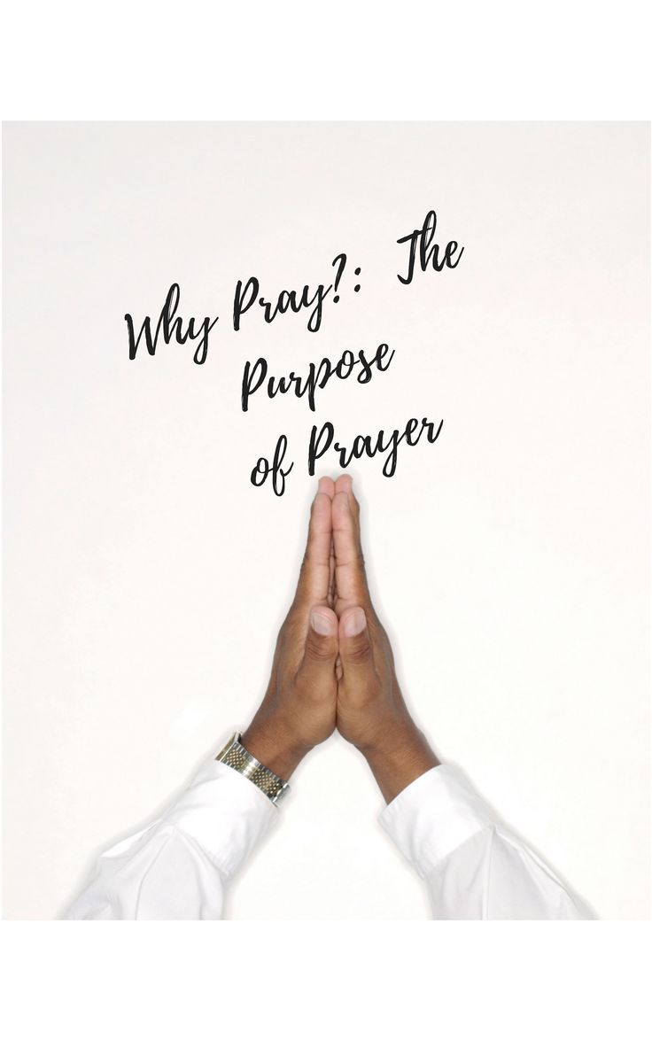 someone holding their hands together in front of a sign that says, why pay? the purpose of prayer