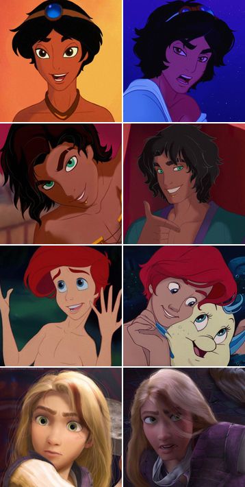 the many faces of disney characters