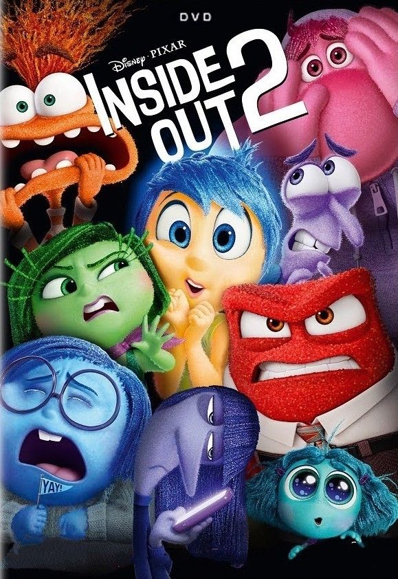 inside out 2 dvd cover with monsters and other cartoon characters in the middle of it