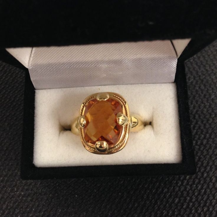 Gold Ring With A Beautiful Citrine Classic Gold Sapphire Ring With Gemstone Accents, Formal Gold Sapphire Ring With Gemstone Accents, Orange Rings With Gemstone Accents For Formal Occasions, Formal Orange Rings With Gemstone Accents, Formal Gold Topaz Ring With Gemstone Accents, Heirloom Orange Jewelry For Formal Occasions, Formal Orange Jewelry With Accent Stones, Orange Gemstone Jewelry For Formal Occasions, Formal Orange Gemstone Jewelry