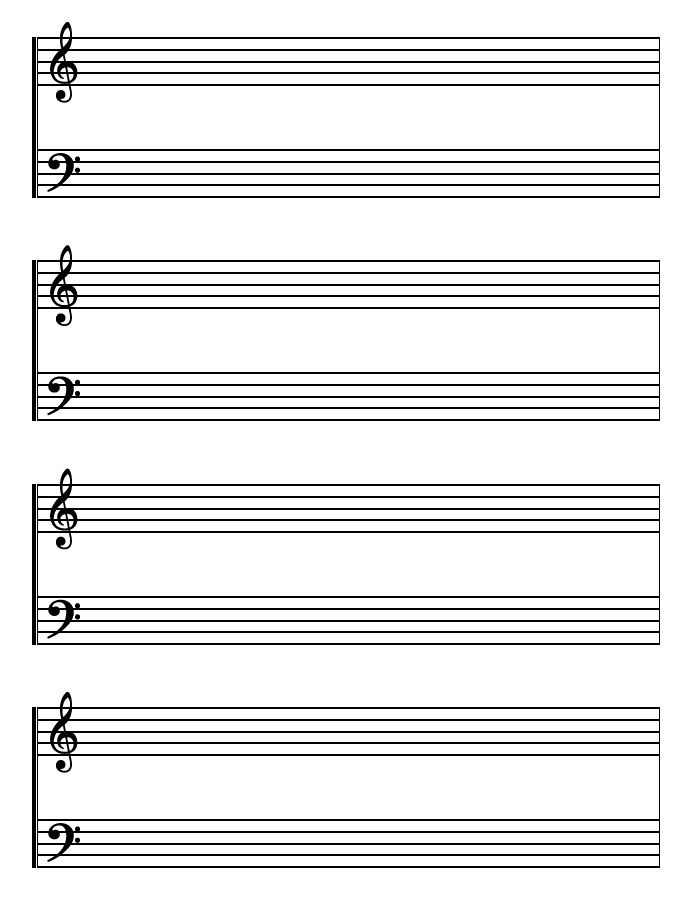 sheet music with notes and trebles in the middle, on top of each other