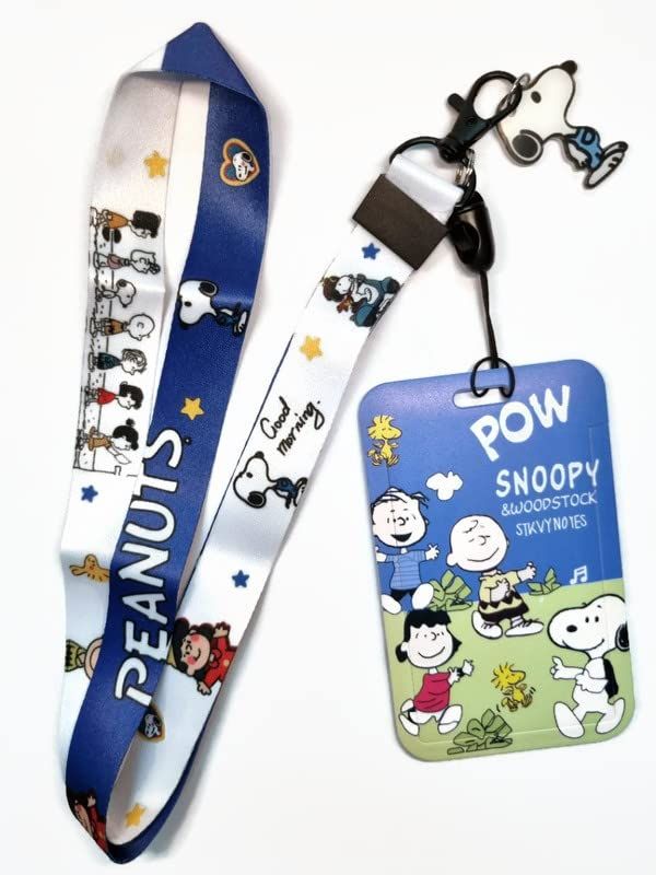 PRICES MAY VARY. Cute Snoopy blue color sliding cover card badge holder with long neck landyard strap Snoopy keychain landyard badge holder suit for ID cards, Student ID, work ID , credit cards, driver license, badges card, access card, keys, small money etc. you can wear it with keys anywhere, no long worry about forgetting to bring the key Lanyard is a great gift for Fans. It can be used as a lover gift, cartoon fans, birthday gift, thank you gift, graduation gift, etc. Package includes: 1 x s Snoopy Keychain, Cute Lanyard, Cute Lanyards, Gift Cartoon, Driver License, Christmas Guide, Cartoon Fan, Key Lanyard, School Supply Labels