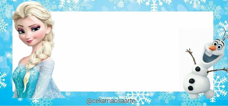 an image of frozen princess and snowman with a blank sign in the middle for your message