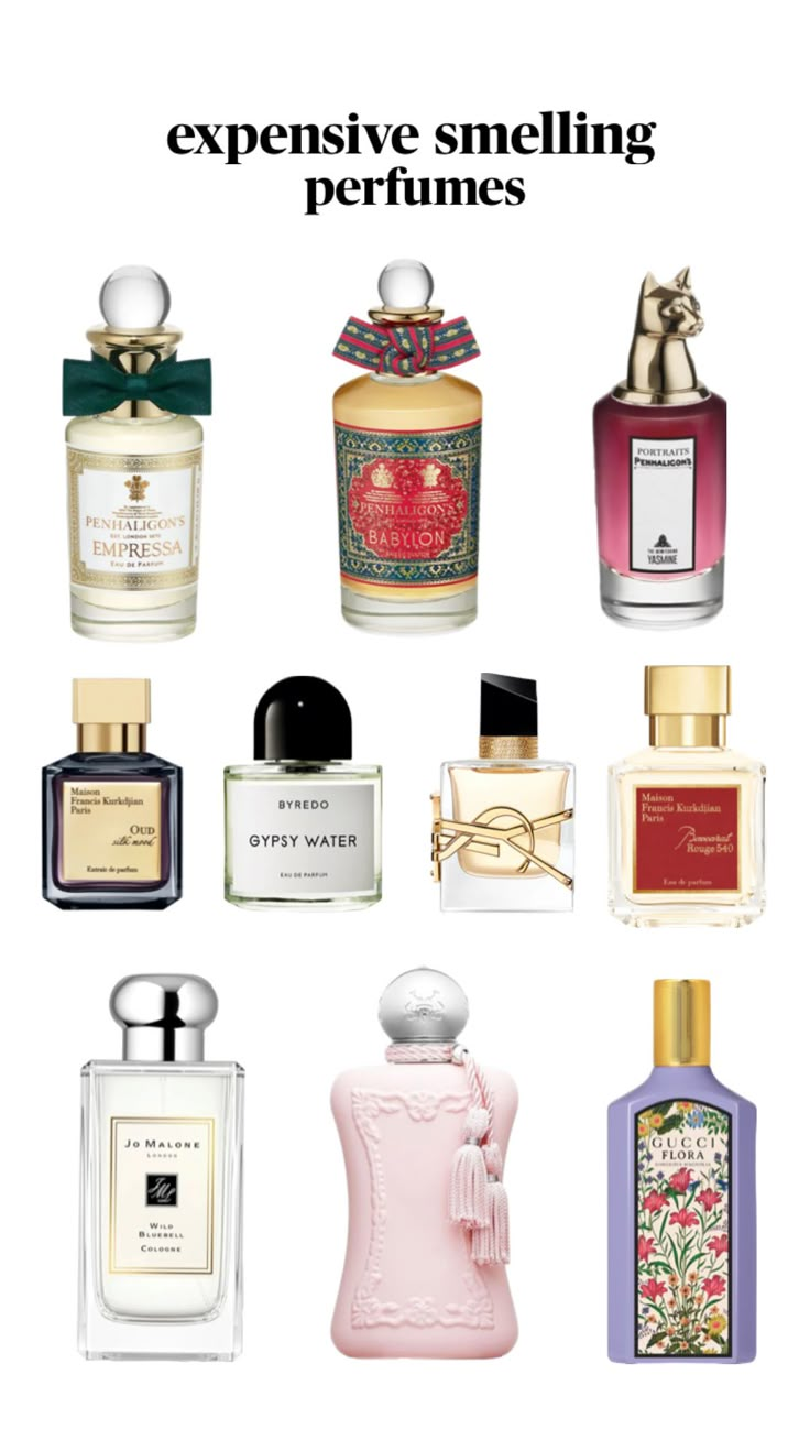 expensive smelling perfume #perfume #expensiveperfumes #penhaligons #ysl #maisonfranciskurkdjian #byredo Expensive Smelling Perfume, Smell Expensive Perfume, Penhaligons Perfume, Most Expensive Perfume, Obsession Perfume, Byredo Perfume, Smell Expensive, Perfume Collection Display, Fragrance Display