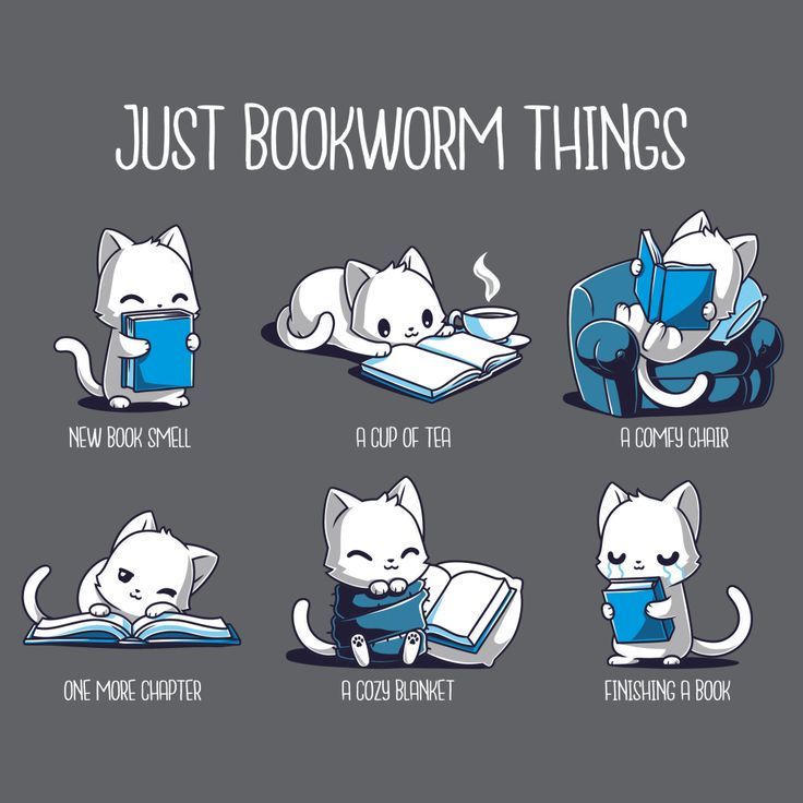 an image of cats reading books with the caption'just bookworm things '