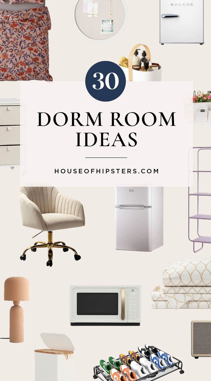 Dorm room design ideas and dorm room essentials you must have during your college years living in the residency halls. Dorm Room Ideas Aesthetic, Vintage House Interior, Small Space Decorating, Cozy Neutral Living Room, Hipster Home Decor, Tips For College, Bookshelf Inspiration, Dorm Inspo, Dorm Room Designs