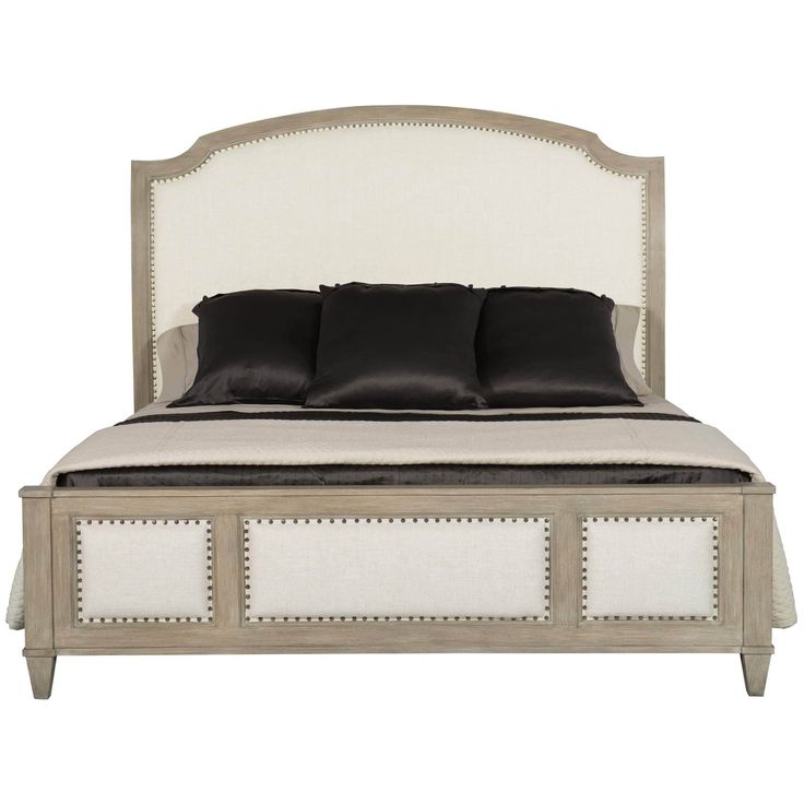 Santa Barbara Upholstered Sleigh Bed - Modern Furniture - Beds - High Fashion Home Bernhardt Bed, King Sleigh Bed, Queen Sleigh Bed, Handcrafted Bed, Upholstered Sleigh Bed, Modern Nightstands, Dallas House, Guest Bedroom Ideas, King King