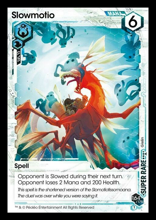 a card with an image of a dragon on it's back and the words spell written