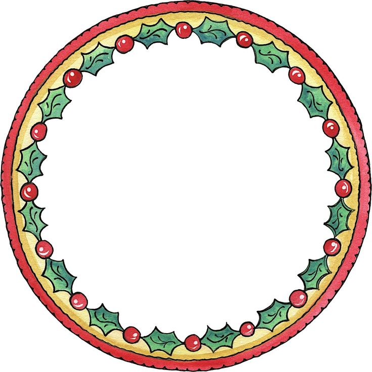 a christmas wreath with holly leaves and red berries in the center on a white background