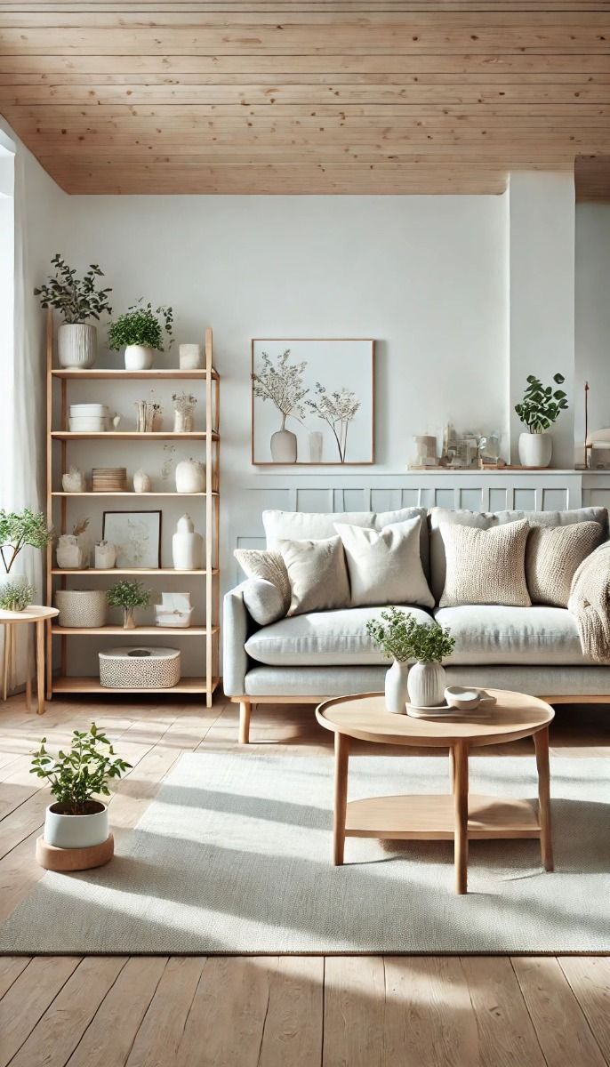 a living room filled with furniture and plants