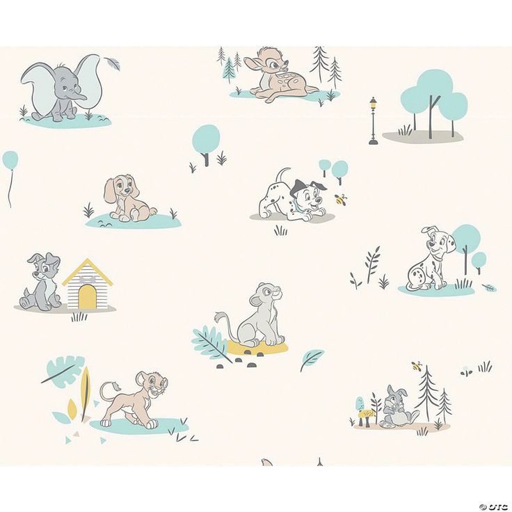 a wallpaper with animals and trees on it