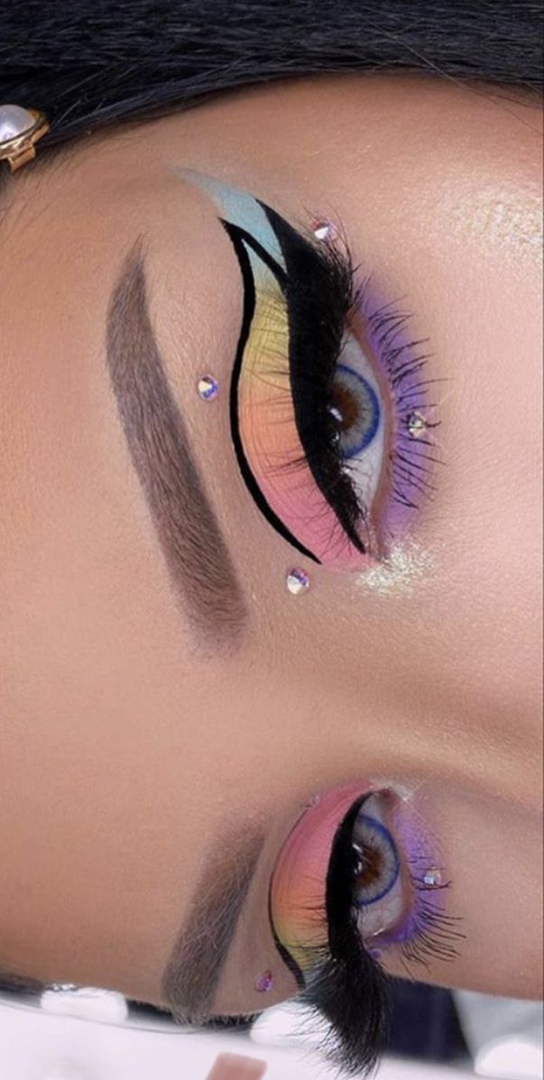 Eye Makeup Images, Mekap Mata, Drag Make-up, Cute Eye Makeup, Graphic Makeup, Rave Makeup, Swag Makeup, Eye Makeup Pictures, Smink Inspiration