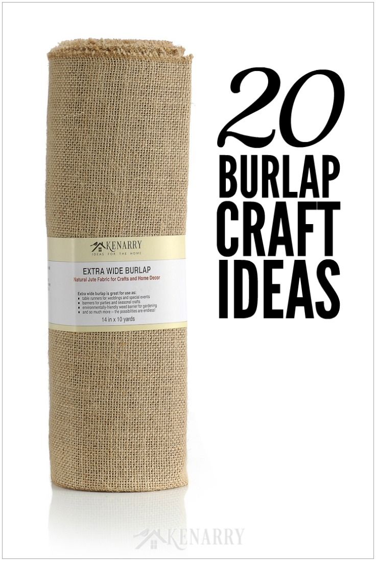 two rolls of burlap craft ideas with the text 20 burlap craft ideas