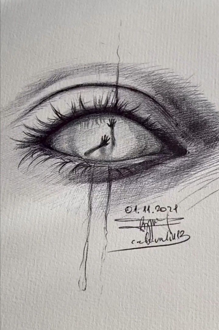 a pencil drawing of an eye with the word glimlow written in front of it